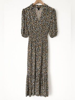 knee length dresses for ladies Setting Sun Long Sleeve Maxi Dress Yellow / Black